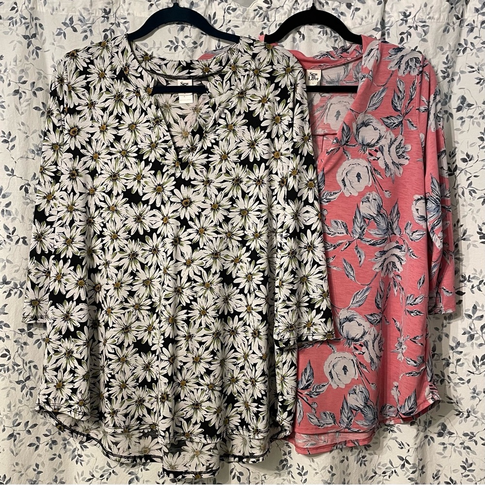 Sew In Love Set of Two Floral Lizzy Tops